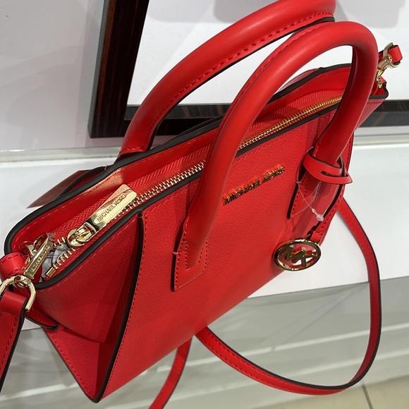 Michael Kors Avril Small Signature PVC Top Zip Satchel Crossbody Bag - Picture 4 of 16